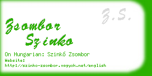 zsombor szinko business card