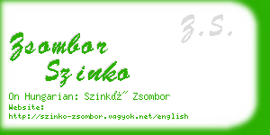 zsombor szinko business card